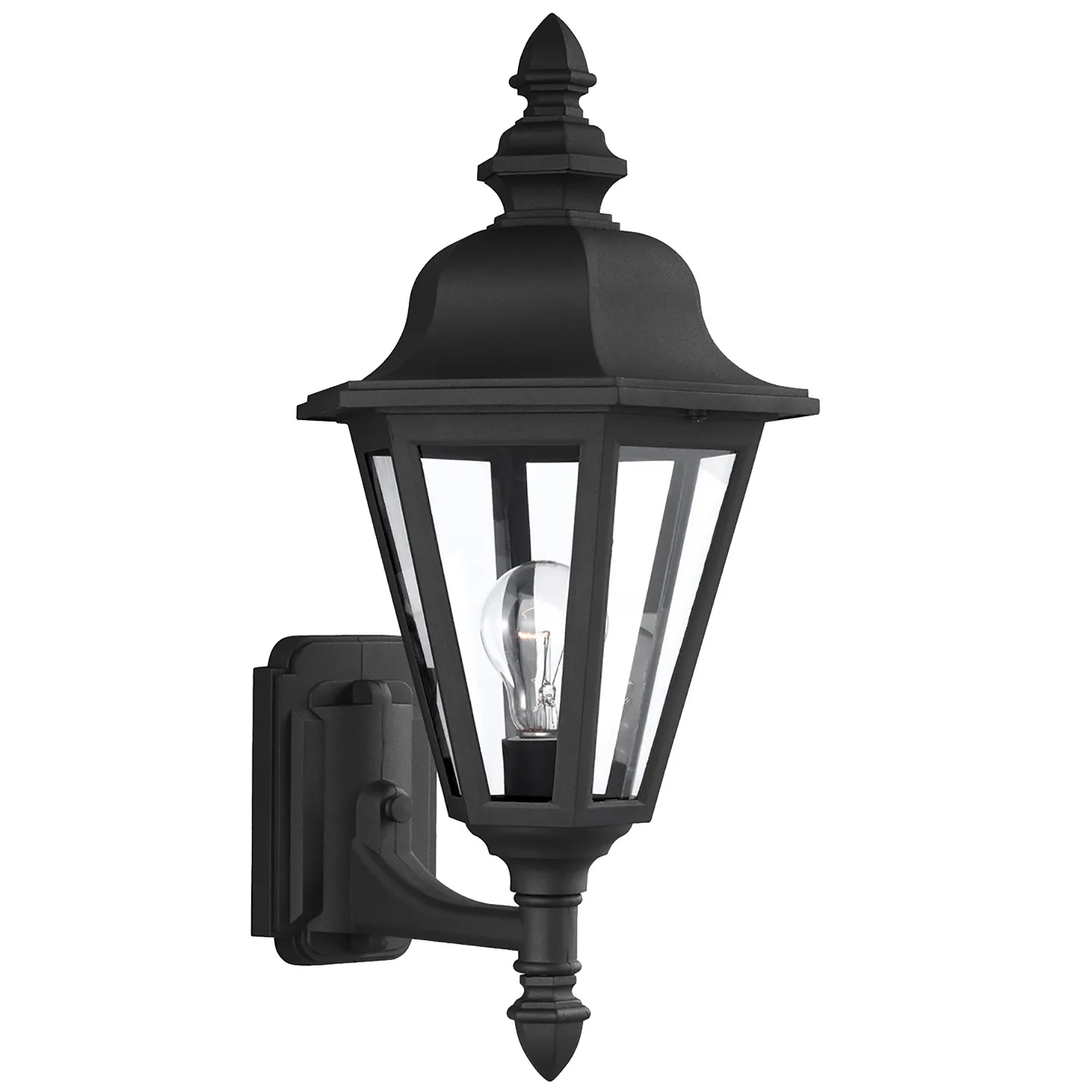 Brentwood One Light Outdoor Wall Lantern in Black