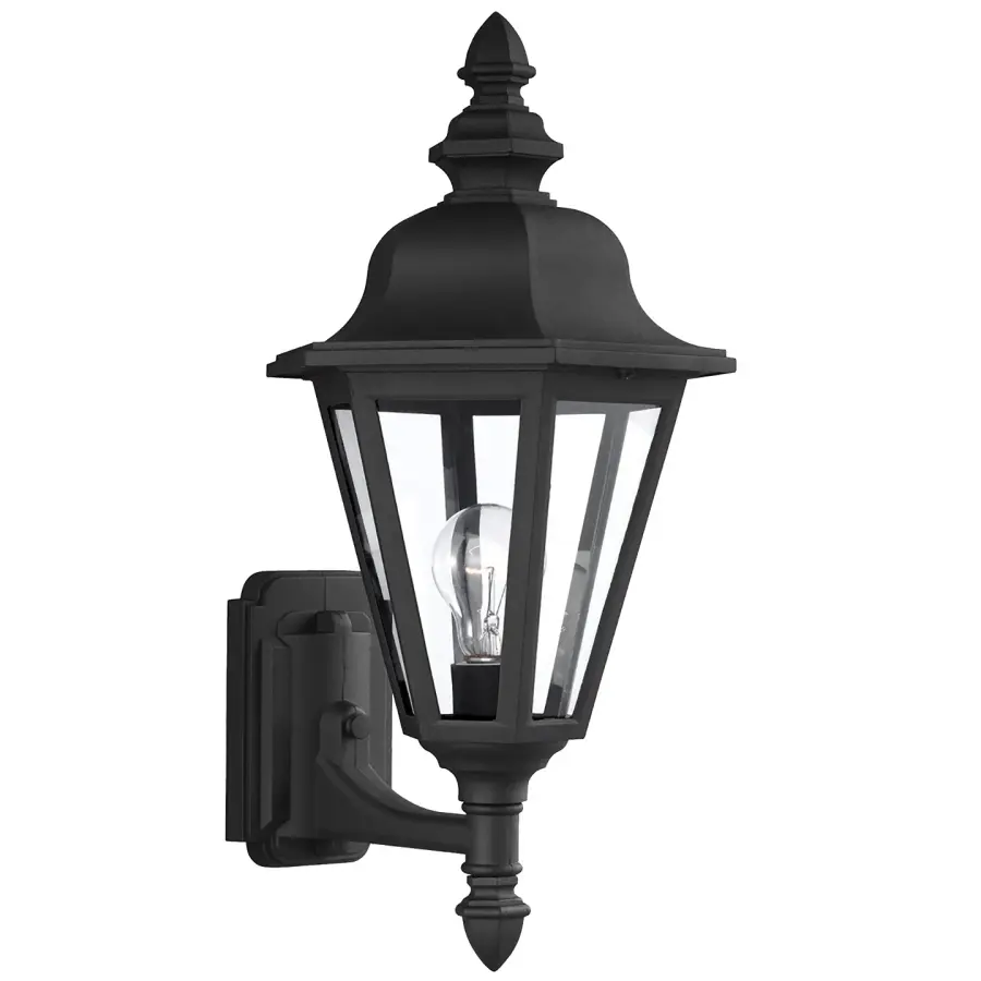 Brentwood One Light Outdoor Wall Lantern in Black