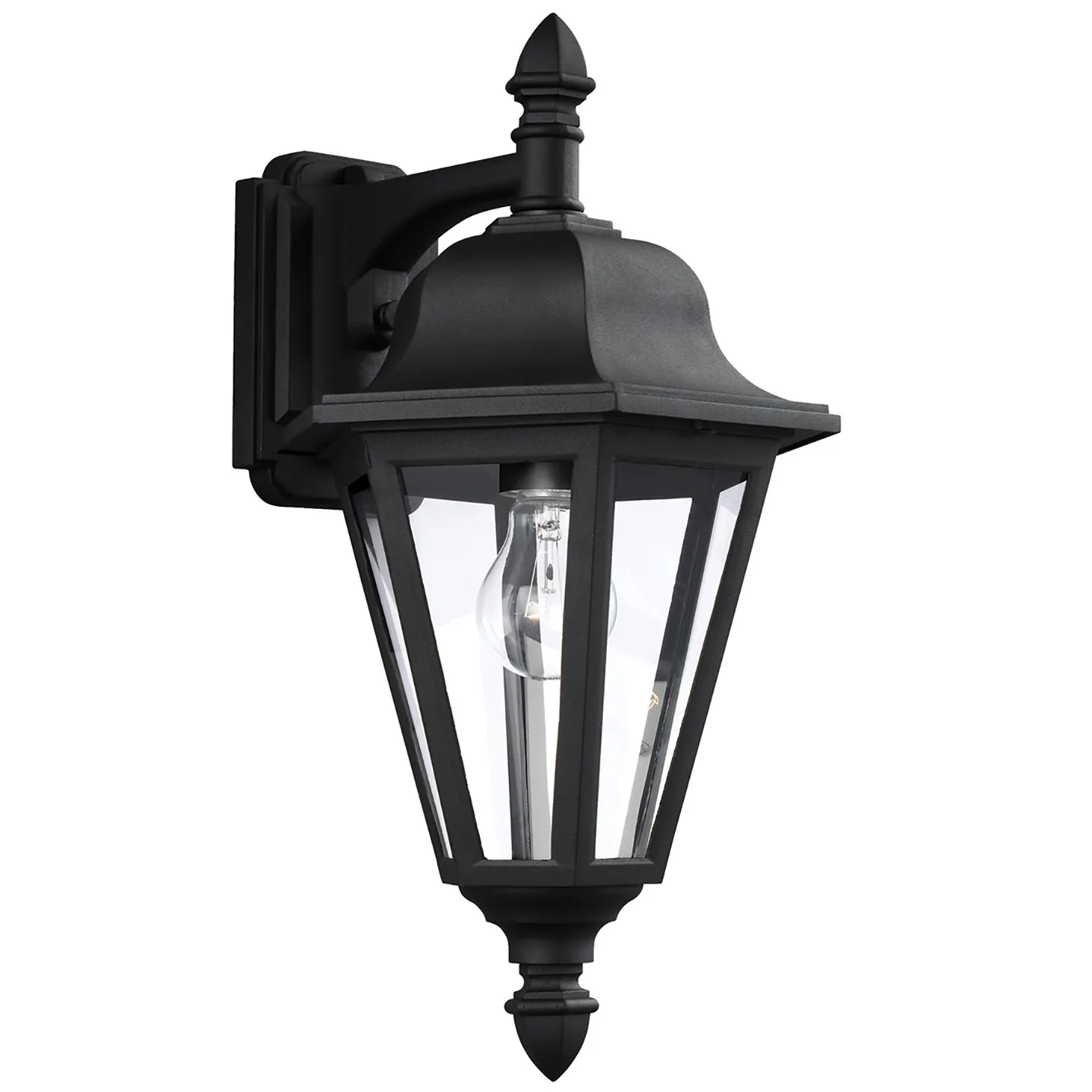 Brentwood One Light Outdoor Wall Lantern in Black