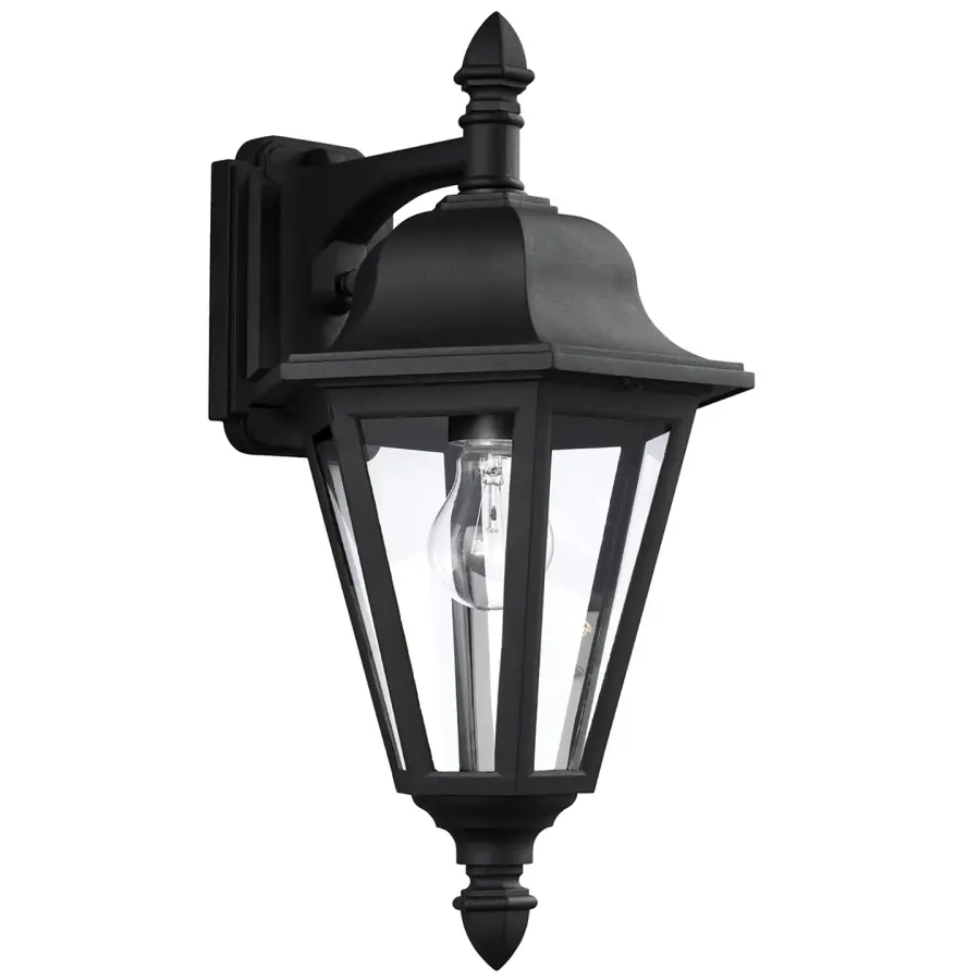 Brentwood One Light Outdoor Wall Lantern in Black
