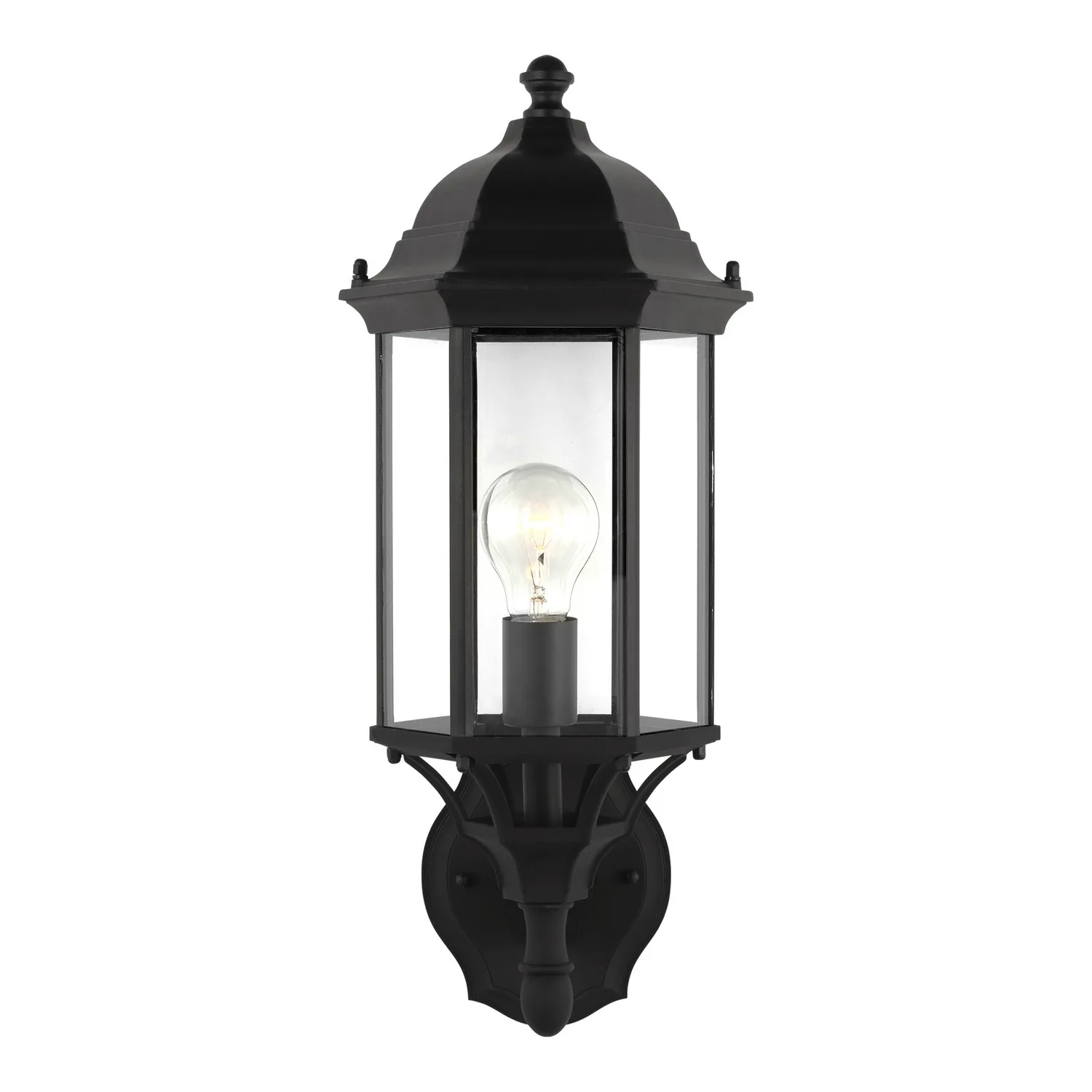 Sevier One Light Outdoor Wall Lantern in Black