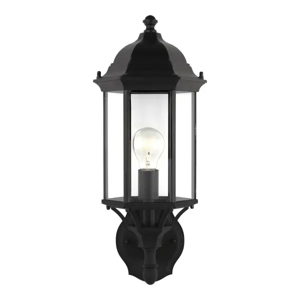Sevier One Light Outdoor Wall Lantern in Black