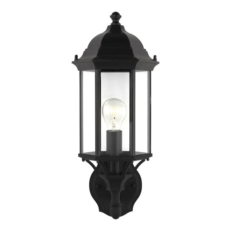 Sevier One Light Outdoor Wall Lantern in Black