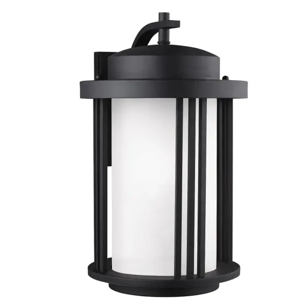 The Crowell outdoor wall lantern combines transitional styling with modern LED efficiency. Its wet-rated aluminum construction and satin etched glass make it ideal for coastal and exposed locations.