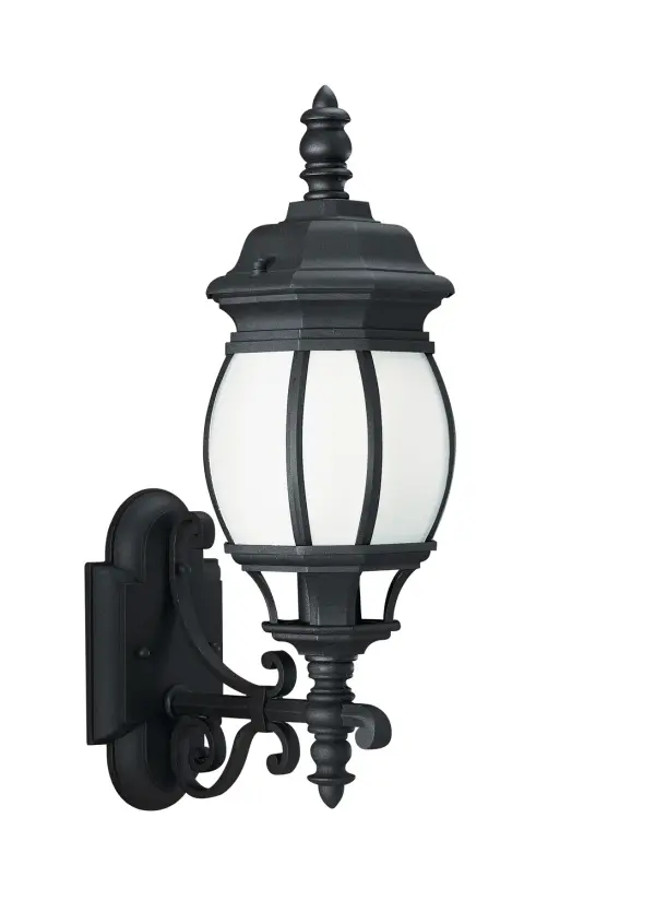 The Wynfield wall lantern delivers traditional styling with modern reliability. Its die-cast aluminum construction and wet-rated certification make it ideal for exposed outdoor locations, while frosted glass provides soft, welcoming illumination.