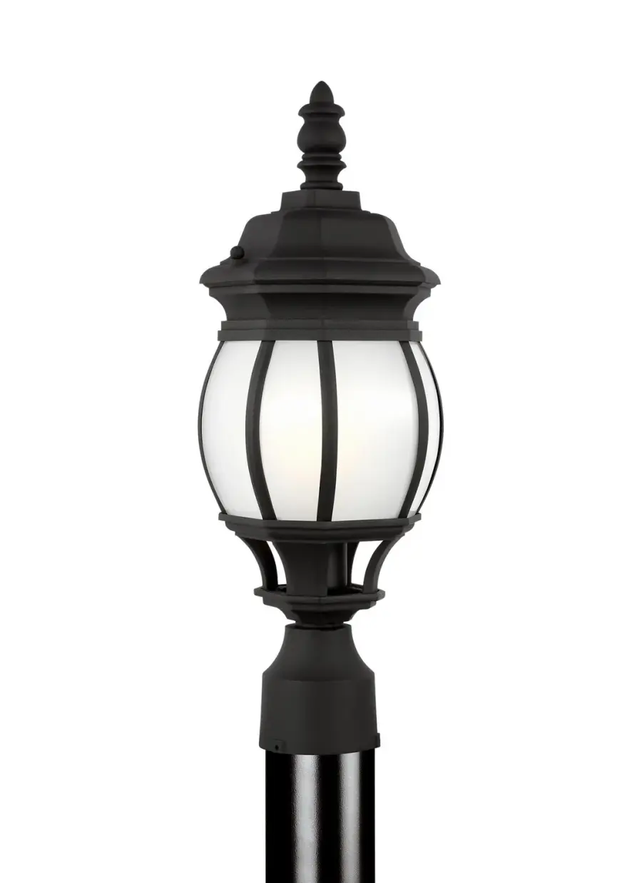 Wynfield One Light Outdoor Post Lantern in Black
