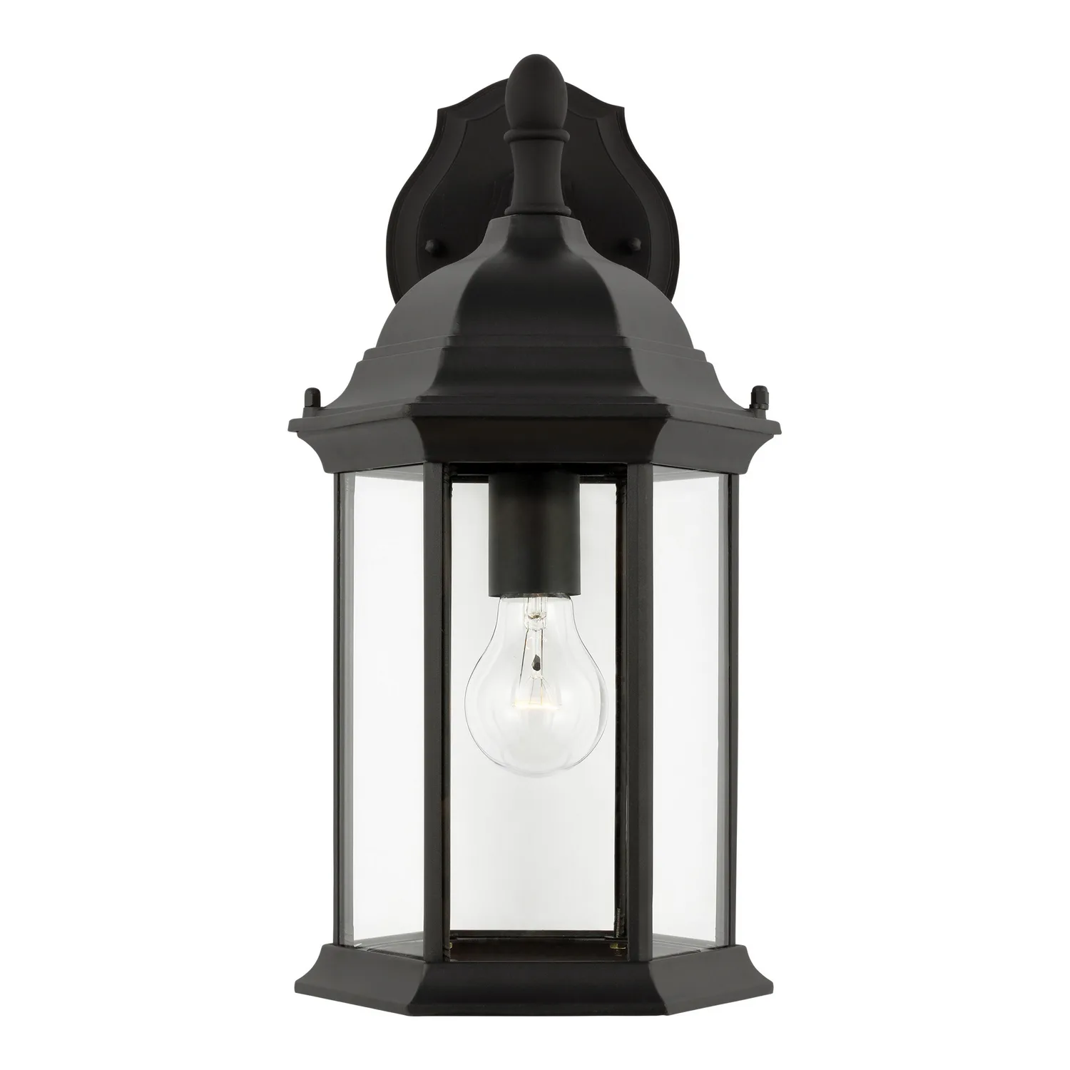 Sevier One Light Outdoor Wall Lantern in Black
