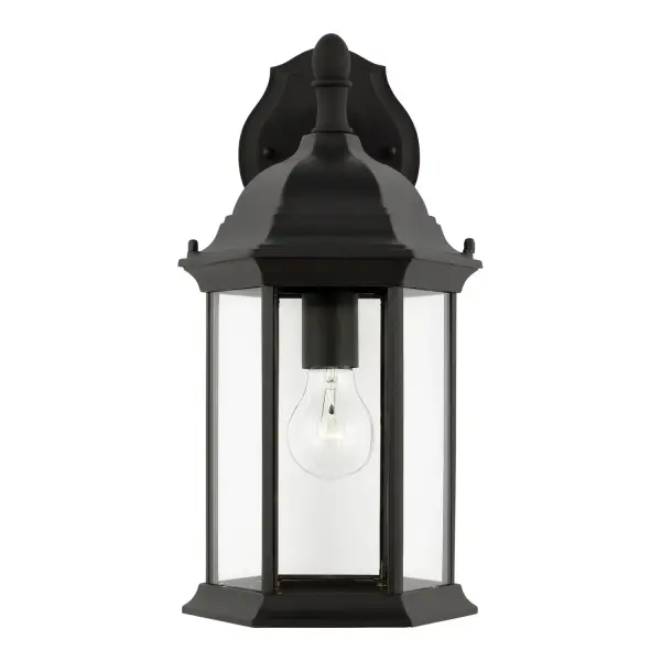 Sevier One Light Outdoor Wall Lantern in Black