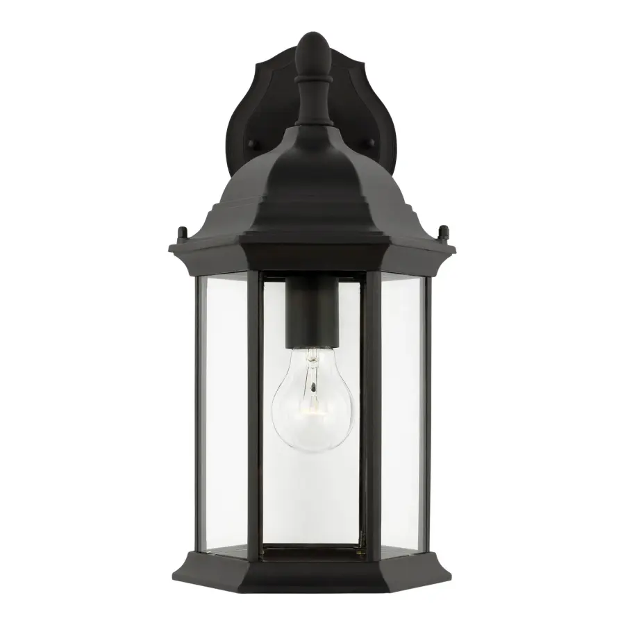 Sevier One Light Outdoor Wall Lantern in Black