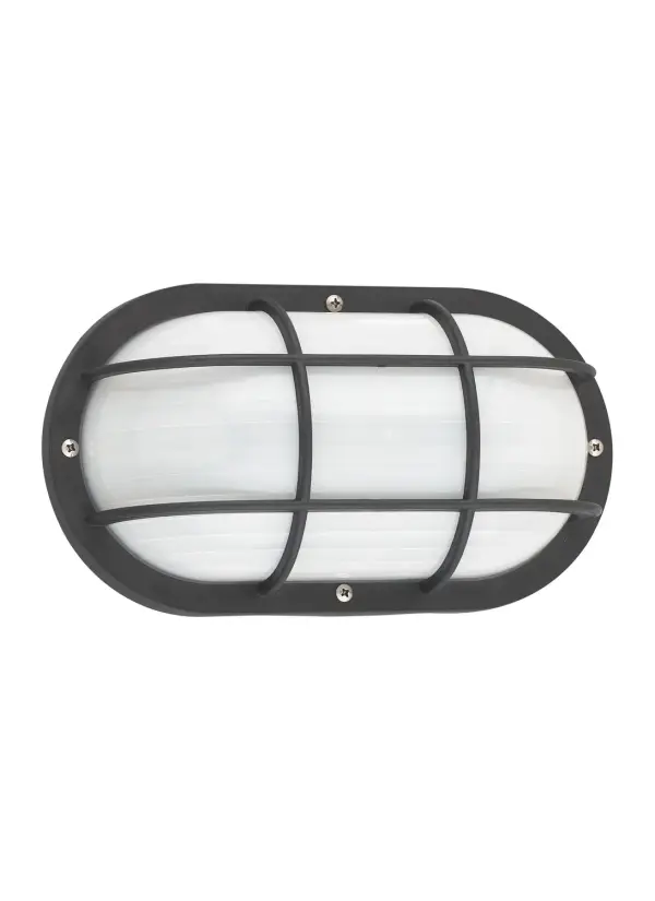 The Bayside wall lantern delivers modern coastal style in a compact profile. Its frosted ribbed glass and black finish create a clean, nautical aesthetic while the integrated LED provides bright, energy-efficient illumination.