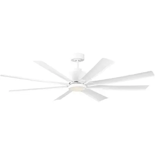 Collection: Flera Smart 65 LED Designer: Sean Lavin Rooms: Bedroom, Living Room, Great Room, Bathroom, Office, Library, Covered Patios/Porches, Garage Finish: Matte White Glass: Frosted Width: 65.00" Height: 15.10" Weight: 21.80 lb Wire: 78" Canopy: D:5.875'' H:3'' Round Bulbs Included Number of Bulbs: 1 Maximum Wattage: 20.00 W Bulb Type: Array Bulb Base: Integrated Light Source: LED Light Output: 1400.00 lm Color Temperature: 3000 K CRI: 90 Rated Average Life: 50000 Voltage: 120.00 V Airflow: 7822 CFM Airflow Efficiency: 230 CFM/W Blade Pitch: 12° Blade Finish: Matte White ABS/Matte White ABS Blade Quantity: 8 Light Kit: Included Control: Handheld Remote, 6-speed, Reverse and Dimmer Downrod: 6" Material: Steel Country of Origin: China Safety Listing: cUL Safety Rating: Damp Energy Star Title 24 LED Spec Sheet Instructions