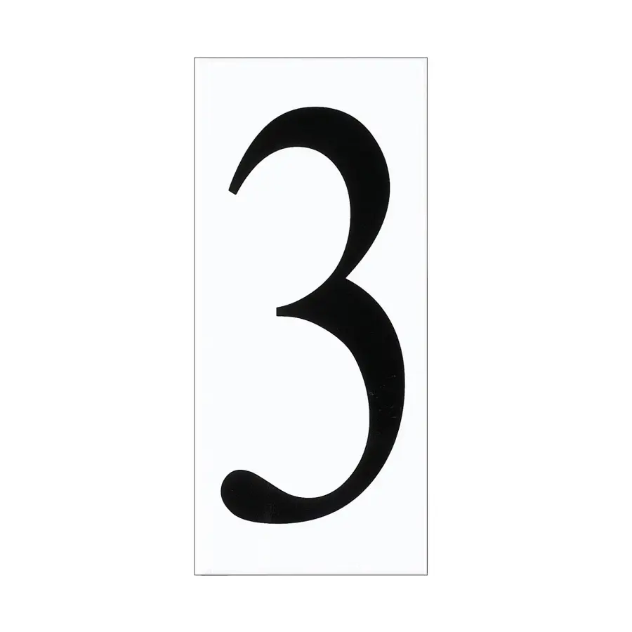 Address Number Tile in White