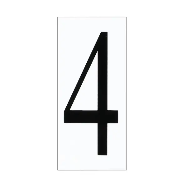 A practical address number tile in white polycarbonate that provides clear visibility for home identification. Lightweight and weather-resistant design suitable for exterior mounting.