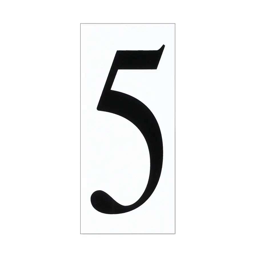 Address Number Tile in White