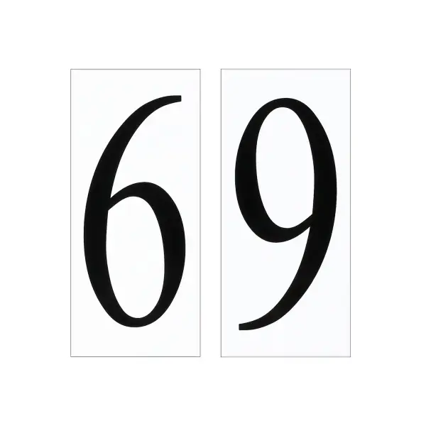 A practical address number tile in white polycarbonate that provides clear visibility for home identification. Lightweight and weather-resistant design suitable for exterior mounting with minimal profile.