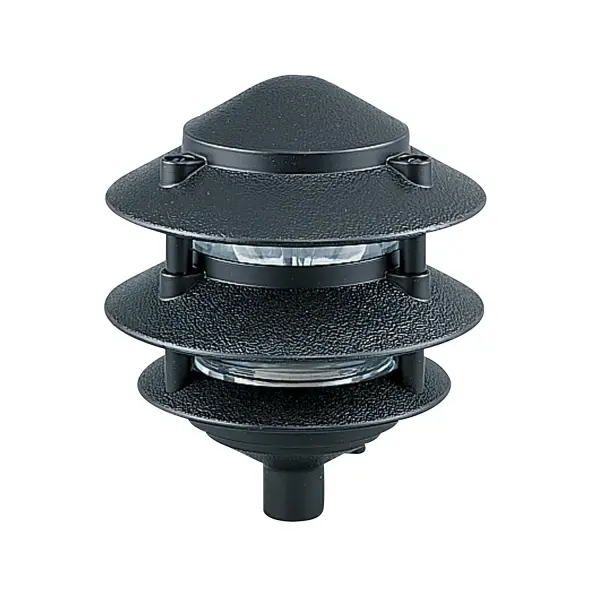 A compact outdoor path light with die-cast aluminum construction and clear glass shade. Wet-rated for all-weather durability, this fixture provides reliable illumination for pathways, gardens, and outdoor spaces.