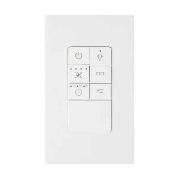A compact white wall control that provides simple, reliable dimming and switching for compatible lighting fixtures. Its neutral design blends seamlessly with any décor while offering essential lighting control functionality.