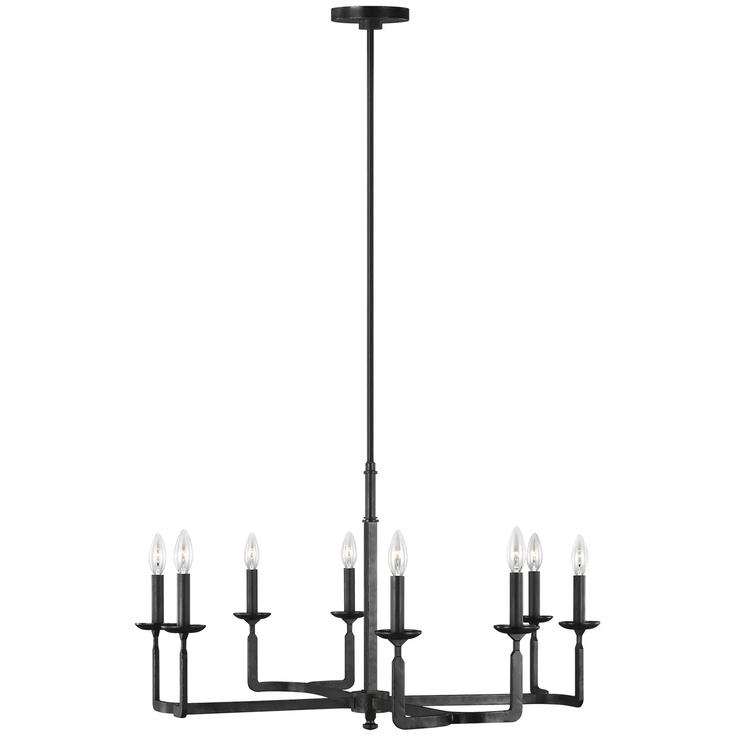 Ansley Eight Light Chandelier in Aged Iron