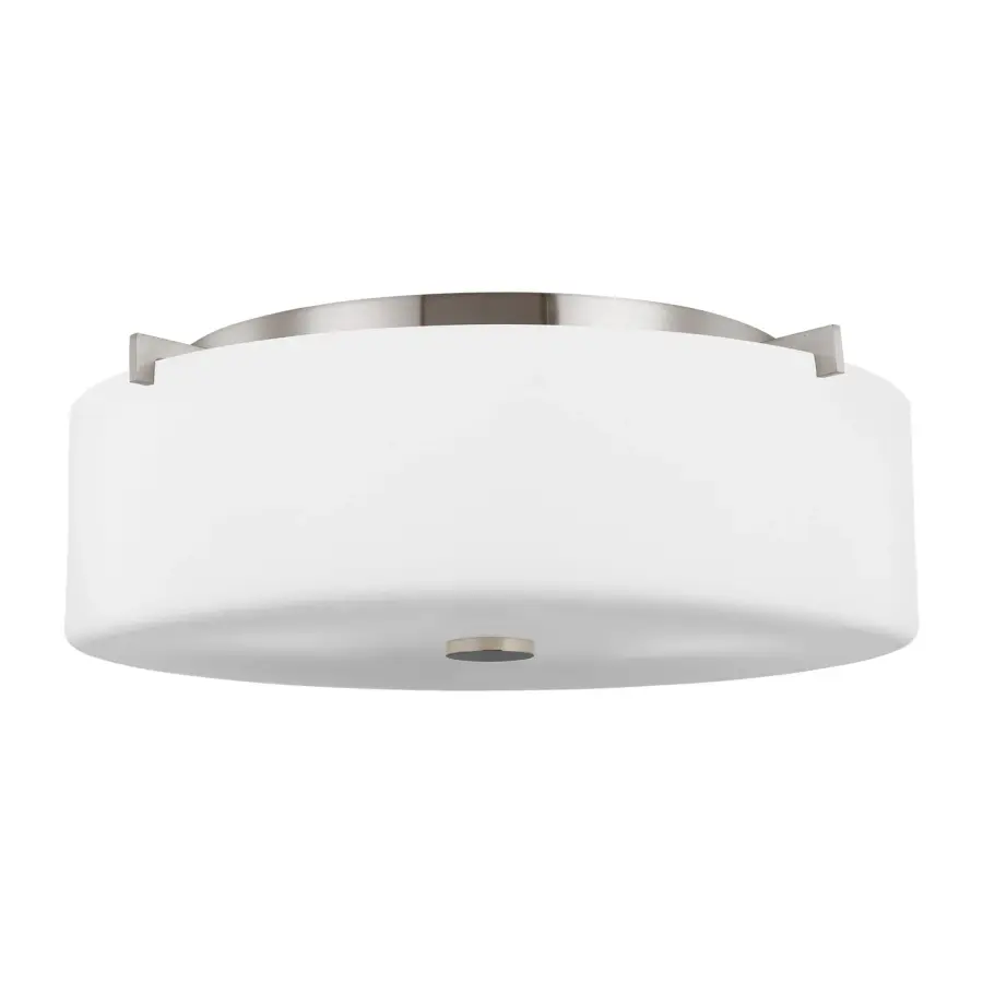 Sunset Drive 3-Light Flush Mount in Brushed Steel