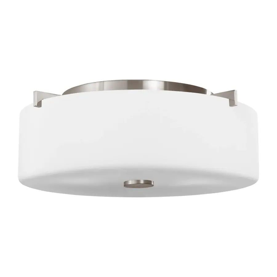Sunset Drive Two Light Flush Mount in Brushed Steel