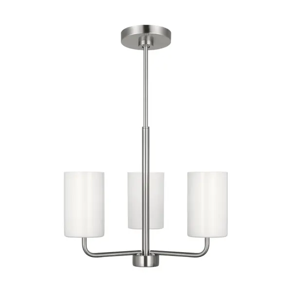Collection: Rhett Rooms: Dining Room, Entry Room/Hallway, Living Room Finish: Brushed Steel Glass: Clear outside / painted white inside Width: 18.00" Height: 14.13" Weight: 4.60 lb Wire: 72" Clear Silver Rod: (3) 12",(1) 6" Canopy: D:5.5'' H:0.875'' Round Bulbs Included Number of Bulbs: 3 Maximum Wattage: 9.00 W Bulb Type: A19 Bulb Base: Medium Light Output: 800.00 lm Color Temperature: 3000 K CRI: 90 Voltage: 120.00 V Material: Steel Country of Origin: Vietnam Safety Listing: cETL Safety Rating: Damp Title 24 Spec Sheet