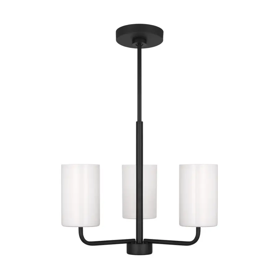 Rhett One Light Chandelier in Midnight Black