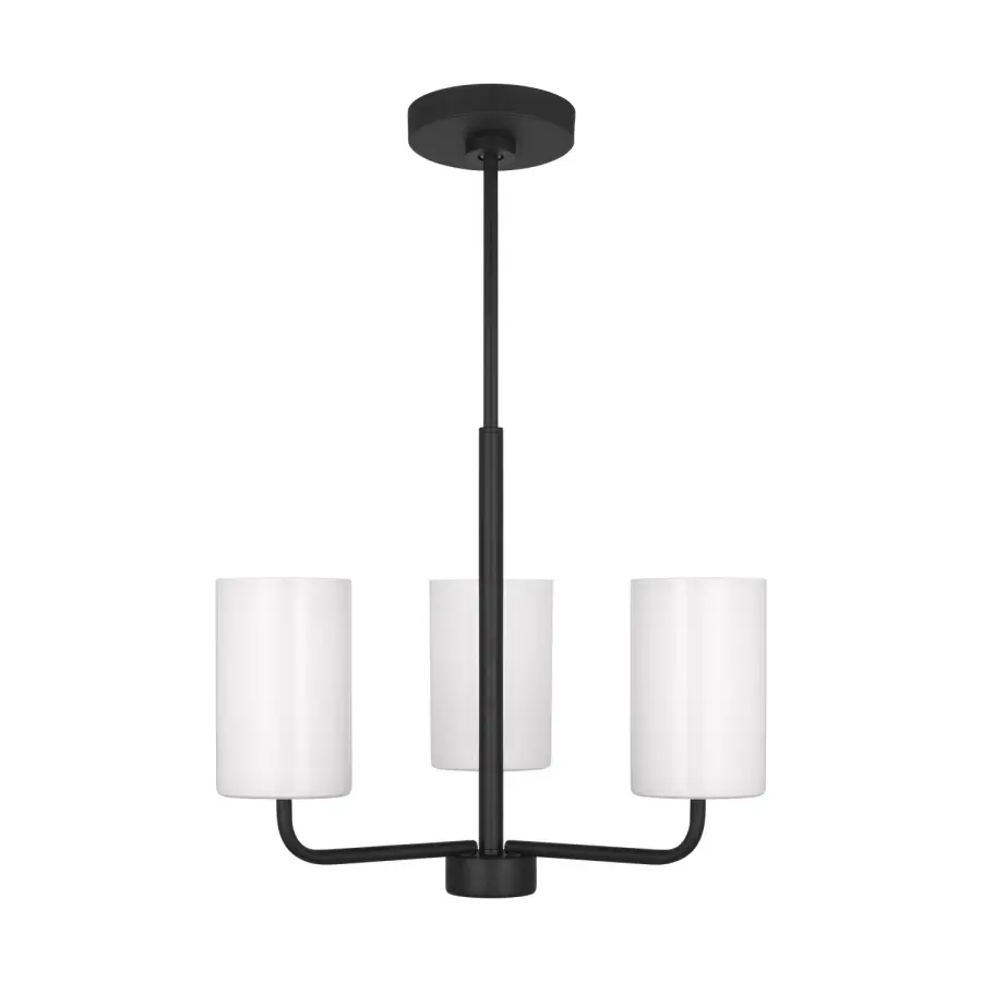 Rhett 3-Light Chandelier in Midnight Black