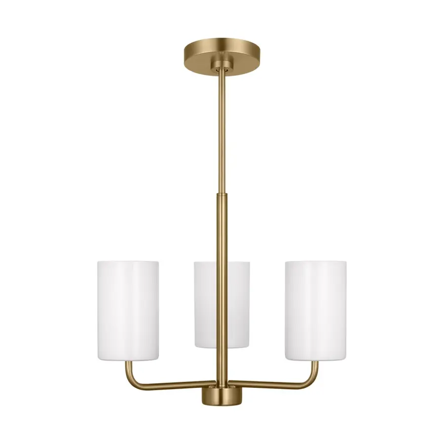 Rhett Three Light Chandelier in Satin Brass