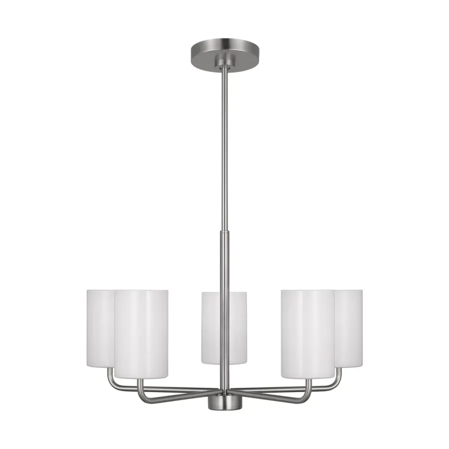 Rhett Five Light Chandelier in Brushed Steel
