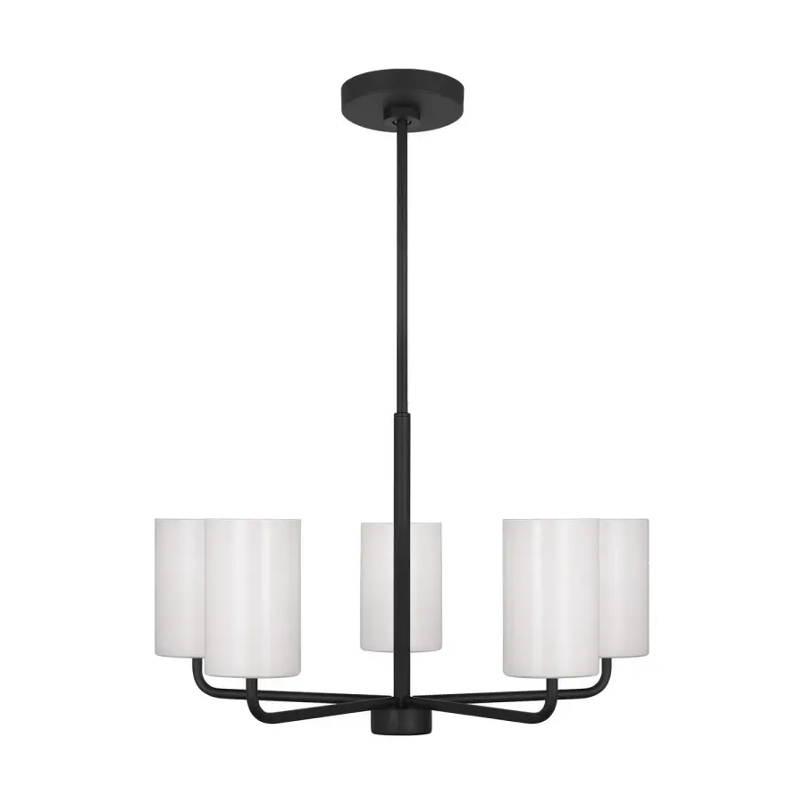 Rhett Five Light Chandelier in Midnight Black