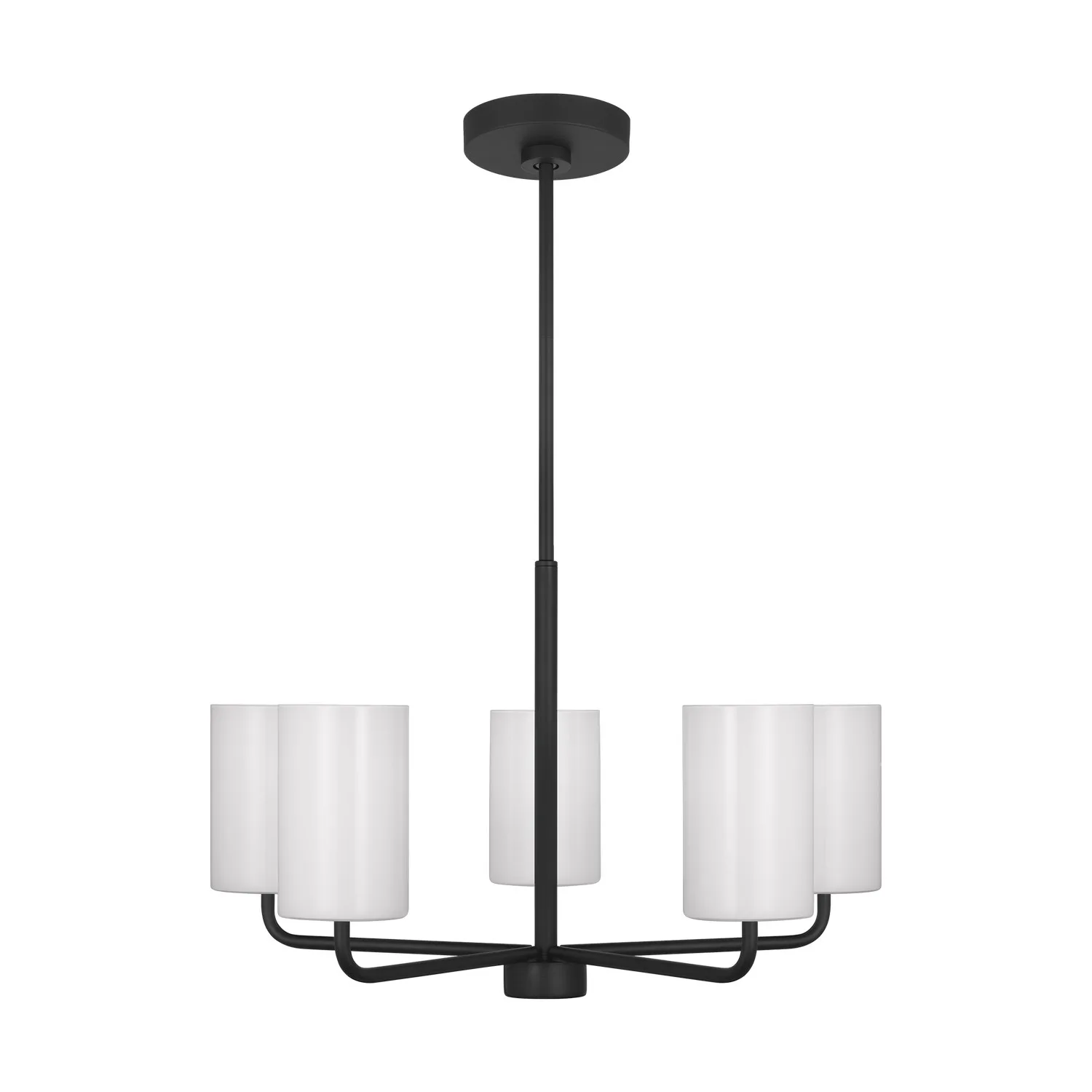 Rhett Five Light Chandelier in Midnight Black