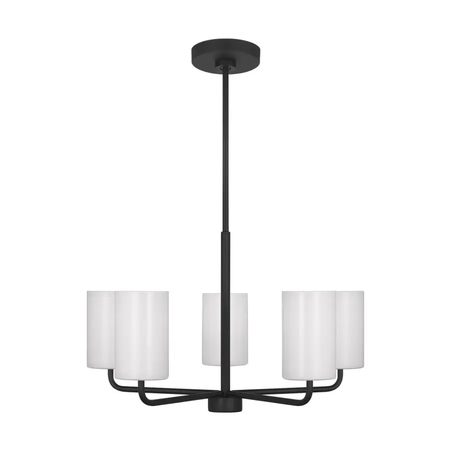 Rhett Five Light Chandelier in Midnight Black
