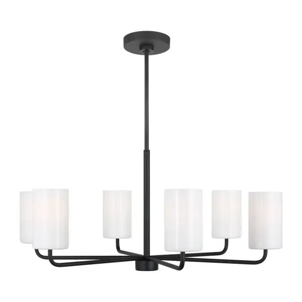 Collection: Rhett Rooms: Dining Room, Entry Room/Hallway, Living Room Finish: Midnight Black Glass: Clear outside / painted white inside Width: 32.00" Height: 14.13" Weight: 7.60 lb Wire: 72" Black Rod: (3) 12",(1) 6" Canopy: D:5.5'' H:0.875'' Round Bulbs Included Number of Bulbs: 6 Maximum Wattage: 9.00 W Bulb Type: A19 Bulb Base: E26 Medium Light Output: 800.00 lm Color Temperature: 3000 K CRI: 90 Voltage: 120.00 V Material: Steel Country of Origin: Vietnam Safety Listing: cETL Safety Rating: Damp Title 24 Spec Sheet