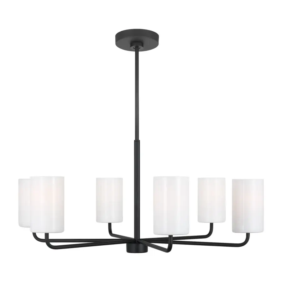 Rhett 6-Light Chandelier in Midnight Black