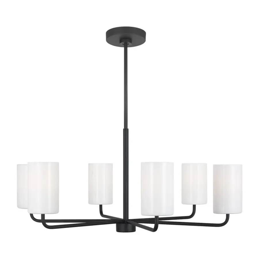 Rhett 6-Light Chandelier in Midnight Black
