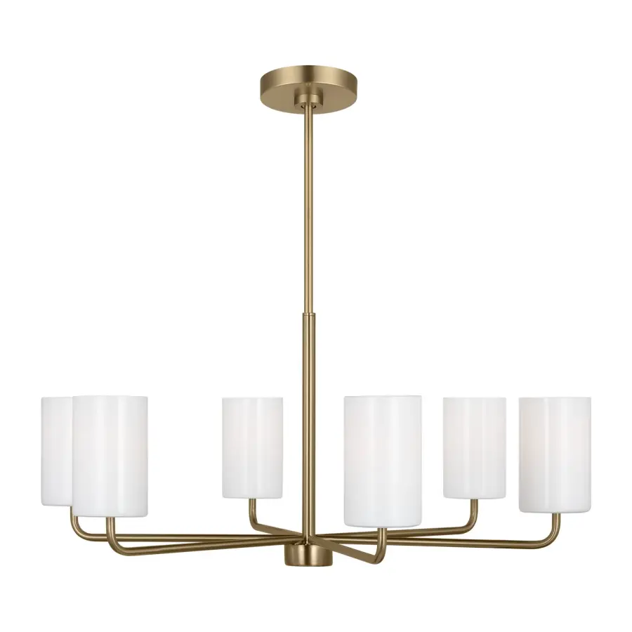 Rhett 6-Light Chandelier in Satin Brass
