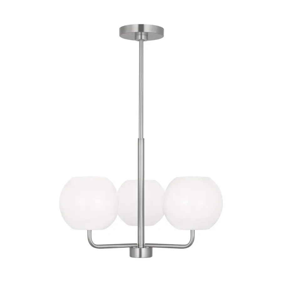 Rory 3-Light Chandelier in Brushed Steel