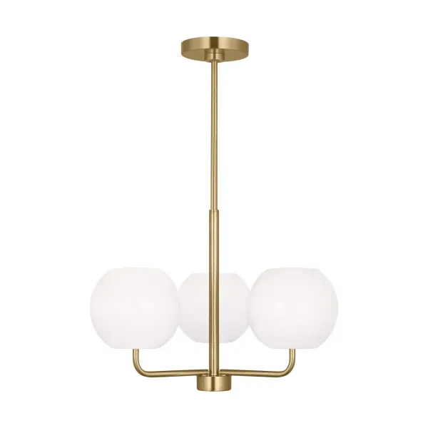 Collection: Rory Rooms: Dining Room, Entry Room/Hallway, Living Room Finish: Satin Brass Glass: Opal Width: 21.00" Height: 14.13" Weight: 5.60 lb Wire: 72" Clear Silver Rod: (3) 12",(1) 6" Canopy: D:5.5'' H:0.875'' Round Number of Bulbs: 3 Maximum Wattage: 60.00 W Bulb Type: A19 Bulb Base: Medium Voltage: 120.00 V Material: Steel Country of Origin: Vietnam Safety Listing: cETL Safety Rating: Damp Title 24 Spec Sheet