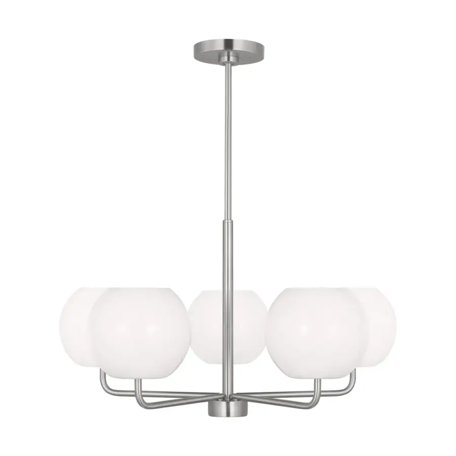 Rory Five Light Chandelier in Brushed Steel