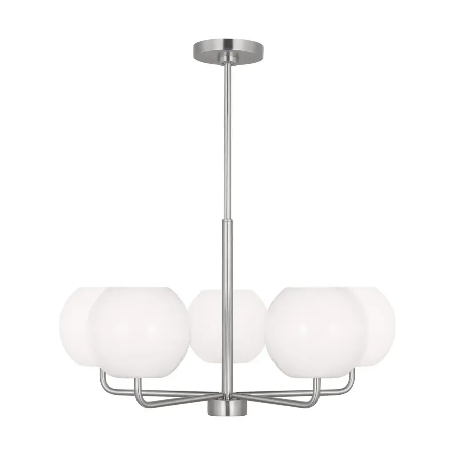 Rory Five Light Chandelier in Brushed Steel