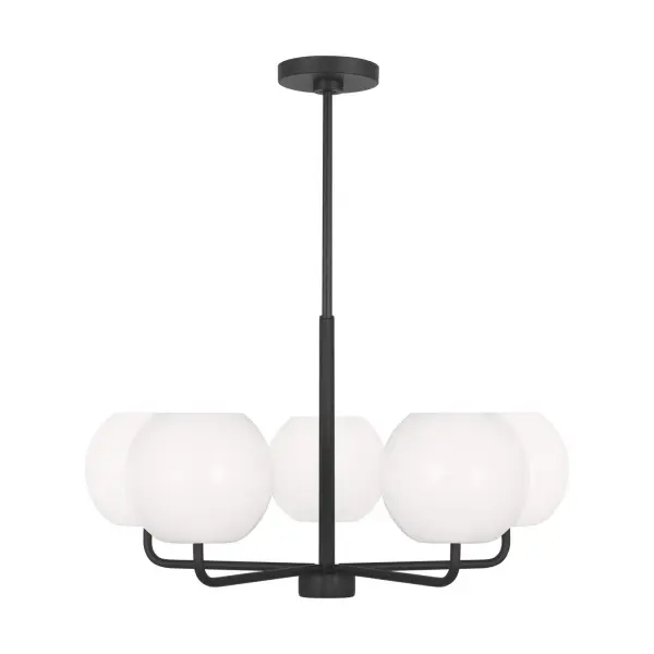 Collection: Rory Rooms: Dining Room, Entry Room/Hallway, Living Room Finish: Midnight Black Glass: Opal Width: 21.00" Height: 14.13" Weight: 8.10 lb Wire: 72" Black Rod: (3) 12",(1) 6" Canopy: D:5.5'' H:0.875'' Round Bulbs Included Number of Bulbs: 5 Maximum Wattage: 9.00 W Bulb Type: A19 Bulb Base: E26 Medium Light Output: 800.00 lm Color Temperature: 3000 K CRI: 90 Voltage: 120.00 V Material: Steel Country of Origin: Vietnam Safety Listing: cETL Safety Rating: Damp Title 24 Spec Sheet