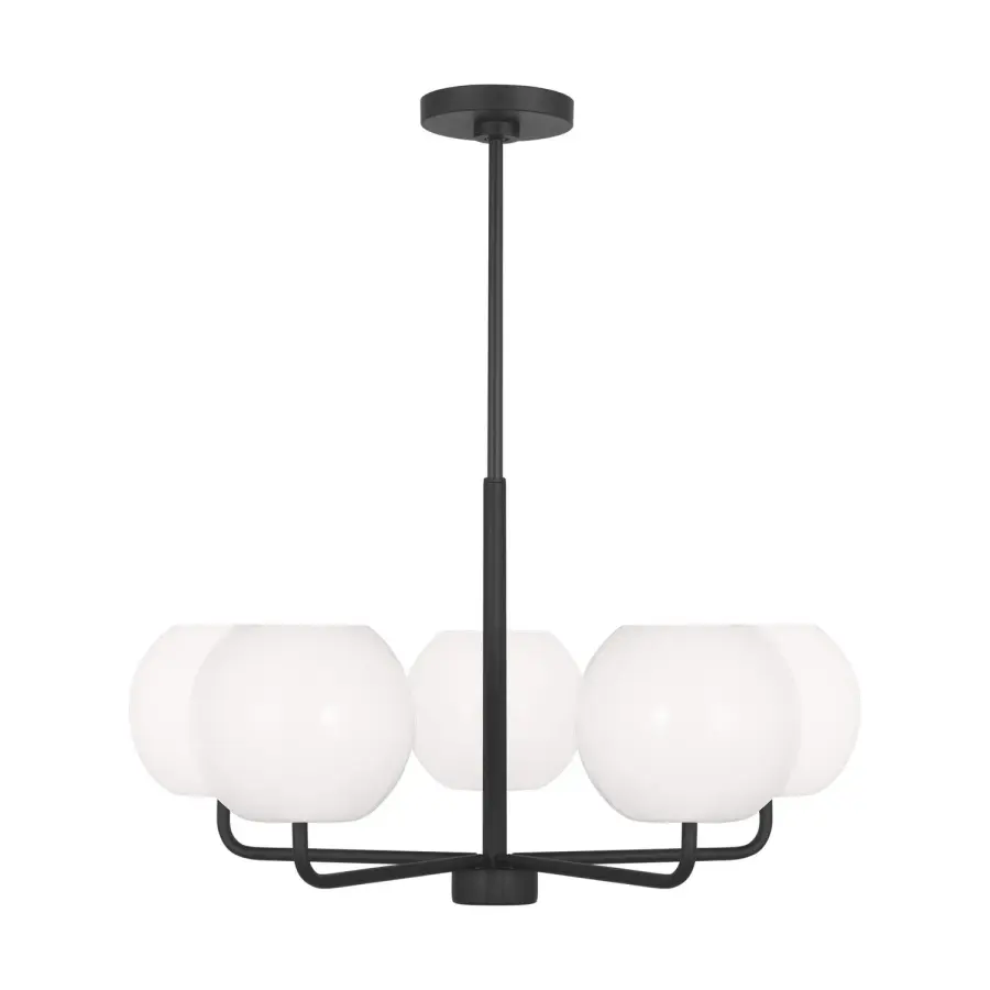 Rory Five Light Chandelier in Midnight Black
