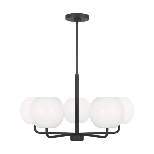 Collection: Rory Rooms: Dining Room, Entry Room/Hallway, Living Room Finish: Midnight Black Glass: Opal Width: 26.88" Height: 14.13" Weight: 8.10 lb Wire: 72" Black Rod: (3) 12",(1) 6" Canopy: D:5.5'' H:0.875'' Round Number of Bulbs: 5 Maximum Wattage: 60.00 W Bulb Type: A19 Bulb Base: Medium Voltage: 120.00 V Material: Steel Country of Origin: Vietnam Safety Listing: cETL Safety Rating: Damp Title 24 Spec Sheet
