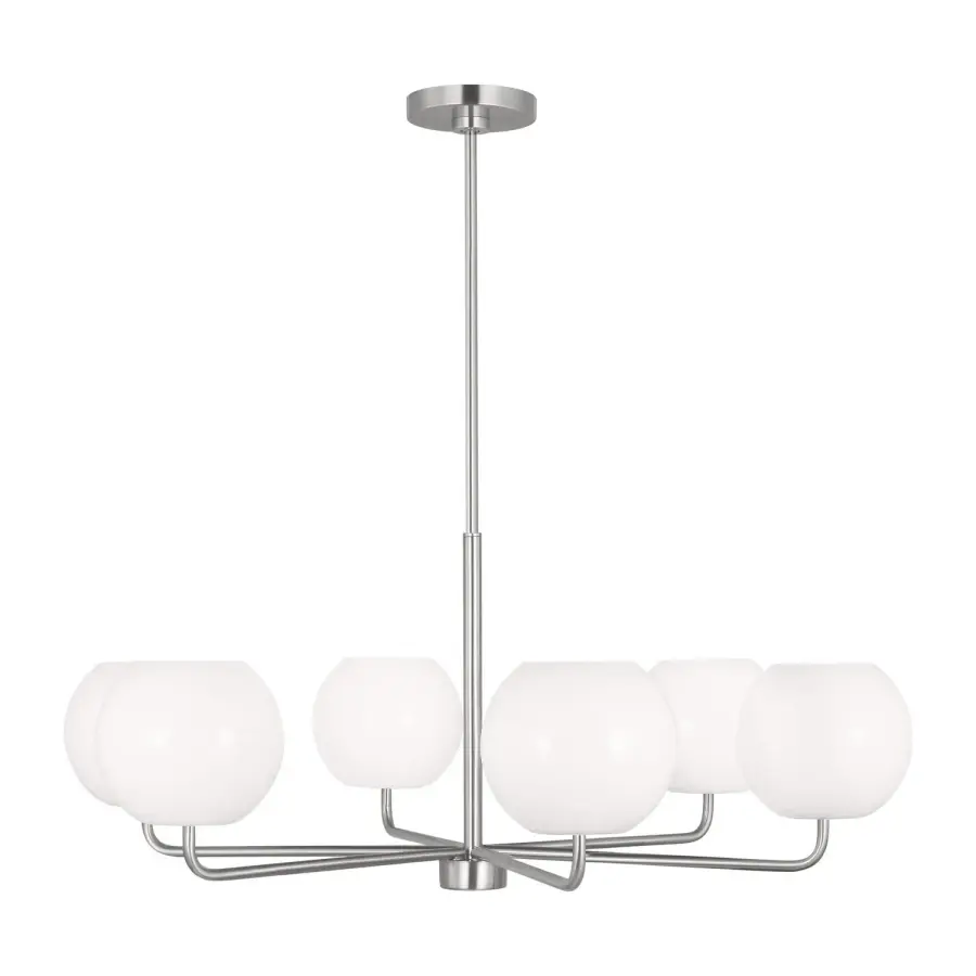 Rory 6-Light Chandelier in Brushed Steel