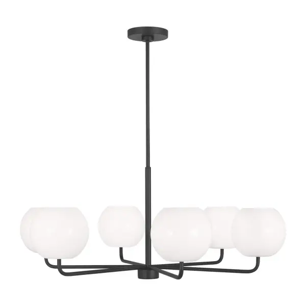 Collection: Rory Rooms: Dining Room, Entry Room/Hallway, Living Room Finish: Midnight Black Glass: Opal Width: 35.00" Height: 14.13" Weight: 9.60 lb Wire: 72" Black Rod: (3) 12",(1) 6" Canopy: D:5.5'' H:0.875'' Round Bulbs Included Number of Bulbs: 6 Maximum Wattage: 9.00 W Bulb Type: A19 Bulb Base: E26 Medium Light Output: 800.00 lm Color Temperature: 3000 K CRI: 90 Voltage: 120.00 V Material: Steel Country of Origin: Vietnam Safety Listing: cETL Safety Rating: Damp Title 24 Spec Sheet