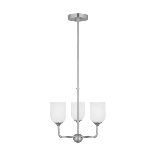 Collection: Emile Rooms: Dining Room, Entry Room/Hallway, Living Room Finish: Brushed Steel Glass: Etched / White Inside Width: 16.00" Height: 17.00" Weight: 5.40 lb Wire: 72" Clear Silver Rod: (3) 12",(1) 6" Canopy: D:5.5'' H:1'' Round Number of Bulbs: 3 Maximum Wattage: 60.00 W Bulb Type: A19 Bulb Base: Medium Voltage: 120.00 V Material: Steel Country of Origin: China Safety Listing: cETL Safety Rating: Damp Title 24 Spec Sheet Instructions