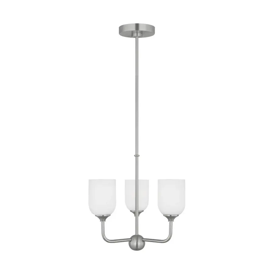 Emile 3-Light Chandelier in Brushed Steel