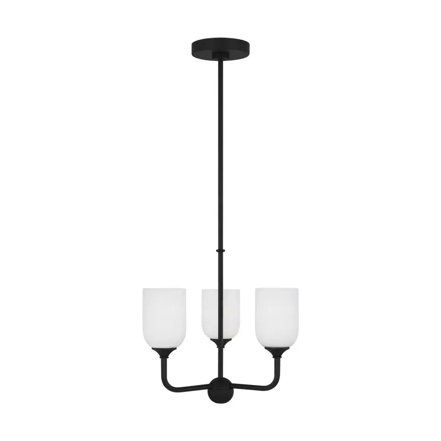 Emile 3-Light Chandelier in Midnight Black