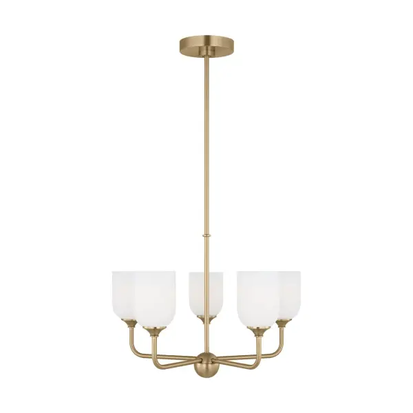 Collection: Emile Rooms: Dining Room, Entry Room/Hallway, Living Room Finish: Satin Brass Glass: Etched / White Inside Width: 20.00" Height: 17.25" Weight: 8.00 lb Wire: 72" Clear Silver Rod: (3) 12",(1) 6" Canopy: D:5.5'' H:1'' Round Number of Bulbs: 5 Maximum Wattage: 60.00 W Bulb Type: A19 Bulb Base: Medium Voltage: 120.00 V Material: Steel Country of Origin: China Safety Listing: cETL Safety Rating: Damp Title 24 Spec Sheet Instructions