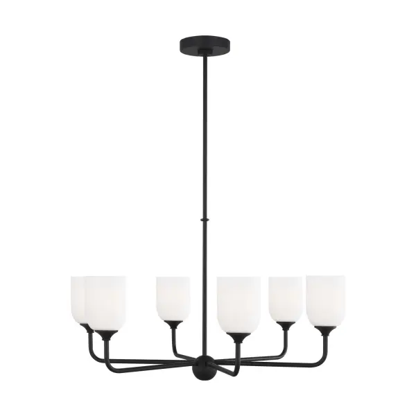 Collection: Emile Rooms: Dining Room, Entry Room/Hallway, Living Room Finish: Midnight Black Glass: Etched / White Inside Width: 30.00" Height: 17.25" Weight: 9.20 lb Wire: 72" Black Rod: (3) 12",(1) 6" Canopy: D:5.5'' H:1'' Round Number of Bulbs: 6 Maximum Wattage: 60.00 W Bulb Type: A19 Bulb Base: Medium Voltage: 120.00 V Material: Steel Country of Origin: China Safety Listing: cETL Safety Rating: Damp Title 24 Spec Sheet Instructions